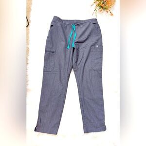 FIGS Dark Gray scrub pants medium petite teal